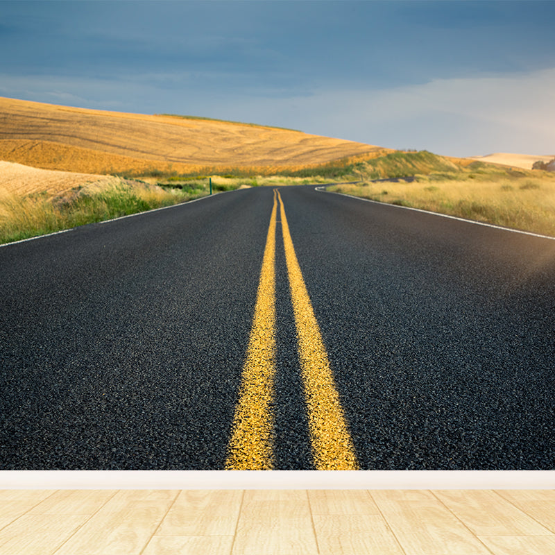 Contemporary Road Mural Decal Light Color Waterproofing Wall Covering for Living Room Clearhalo 'Wall Decor' 'Wall Mural' 1627210