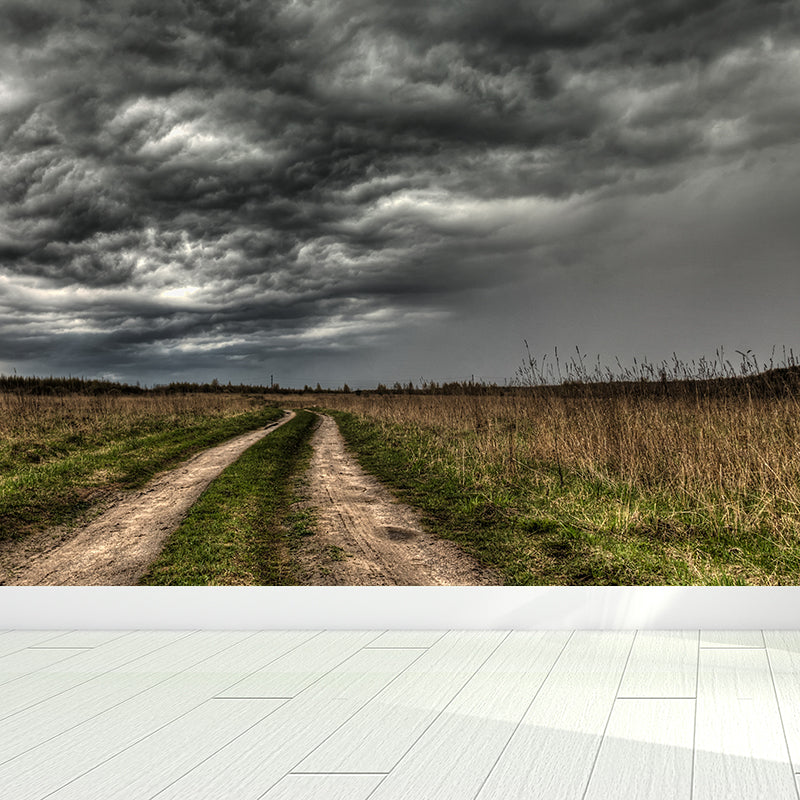 Giant Contemporary Wall Mural in Light Color Road and Sky Wall Decor, Custom Printed Clearhalo 'Wall Decor' 'Wall Mural' 1627220