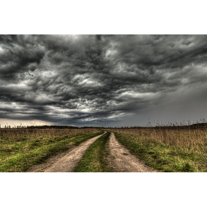 Giant Contemporary Wall Mural in Light Color Road and Sky Wall Decor, Custom Printed Clearhalo 'Wall Decor' 'Wall Mural' 1627221