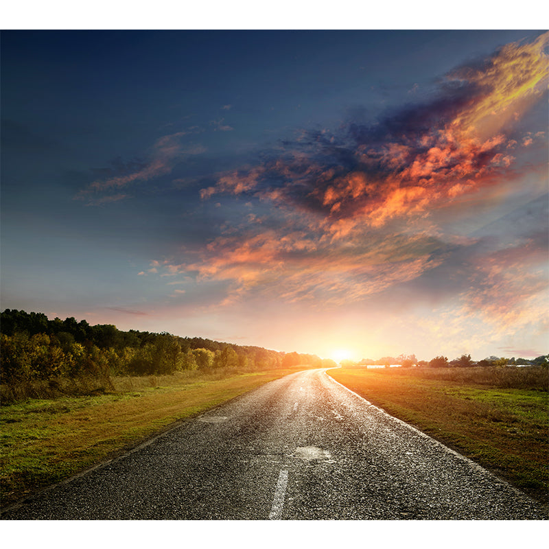 Giant Contemporary Wall Mural in Light Color Road and Sky Wall Decor, Custom Printed Clearhalo 'Wall Decor' 'Wall Mural' 1627226