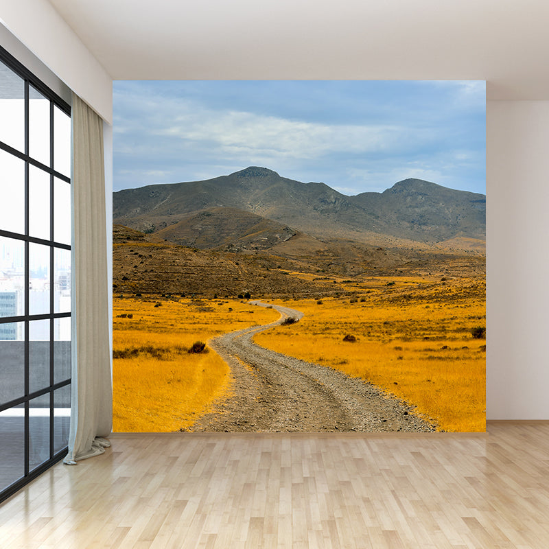 Giant Contemporary Wall Mural in Light Color Road and Sky Wall Decor, Custom Printed Clearhalo 'Wall Decor' 'Wall Mural' 1627234