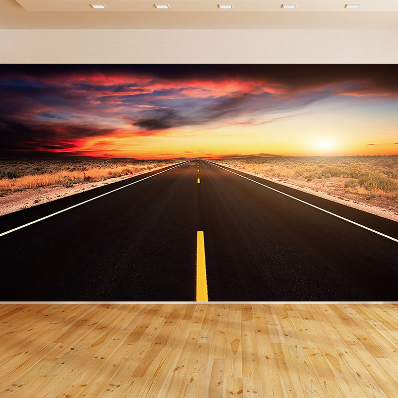 Modern Express Way Mural Non-Woven Stain Resistant Light Color Wall Art for Living Room Clearhalo 'Wall Decor' 'Wall Mural' 1627239
