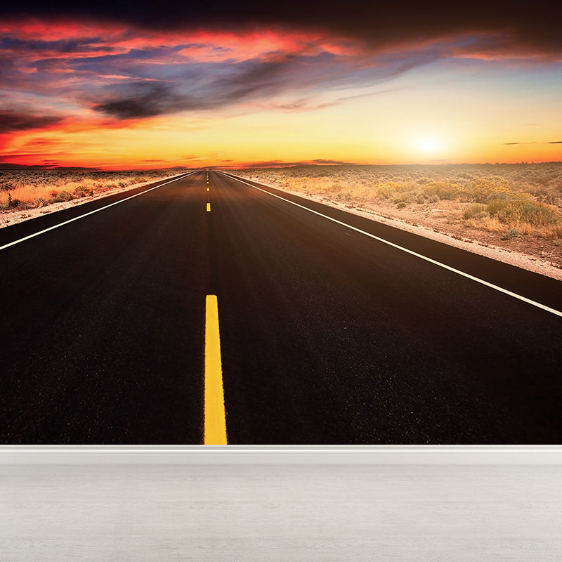 Modern Express Way Mural Non-Woven Stain Resistant Light Color Wall Art for Living Room Clearhalo 'Wall Decor' 'Wall Mural' 1627240