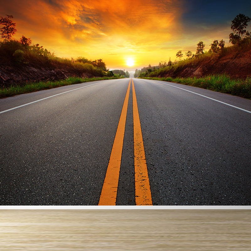 Modern Express Way Mural Non-Woven Stain Resistant Light Color Wall Art for Living Room Clearhalo 'Wall Decor' 'Wall Mural' 1627244