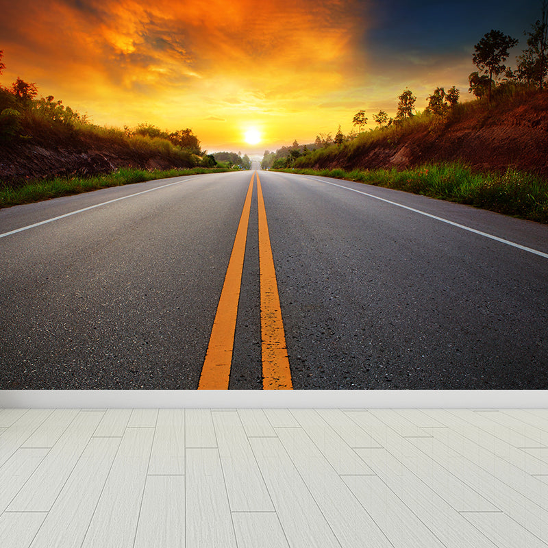 Modern Express Way Mural Non-Woven Stain Resistant Light Color Wall Art for Living Room Clearhalo 'Wall Decor' 'Wall Mural' 1627245