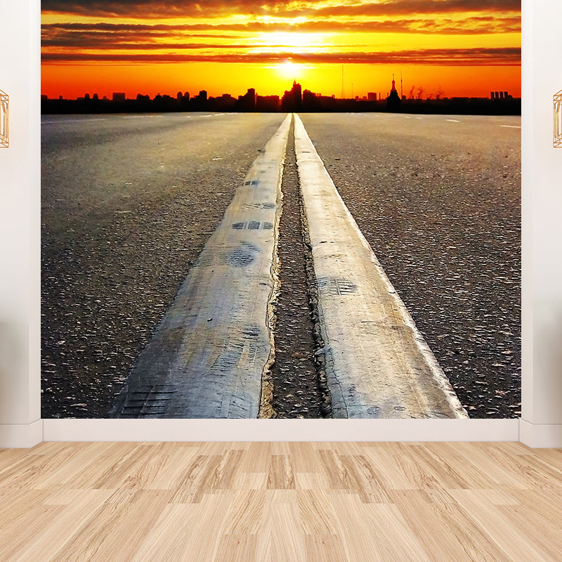 Modern Express Way Mural Non-Woven Stain Resistant Light Color Wall Art for Living Room Clearhalo 'Wall Decor' 'Wall Mural' 1627249