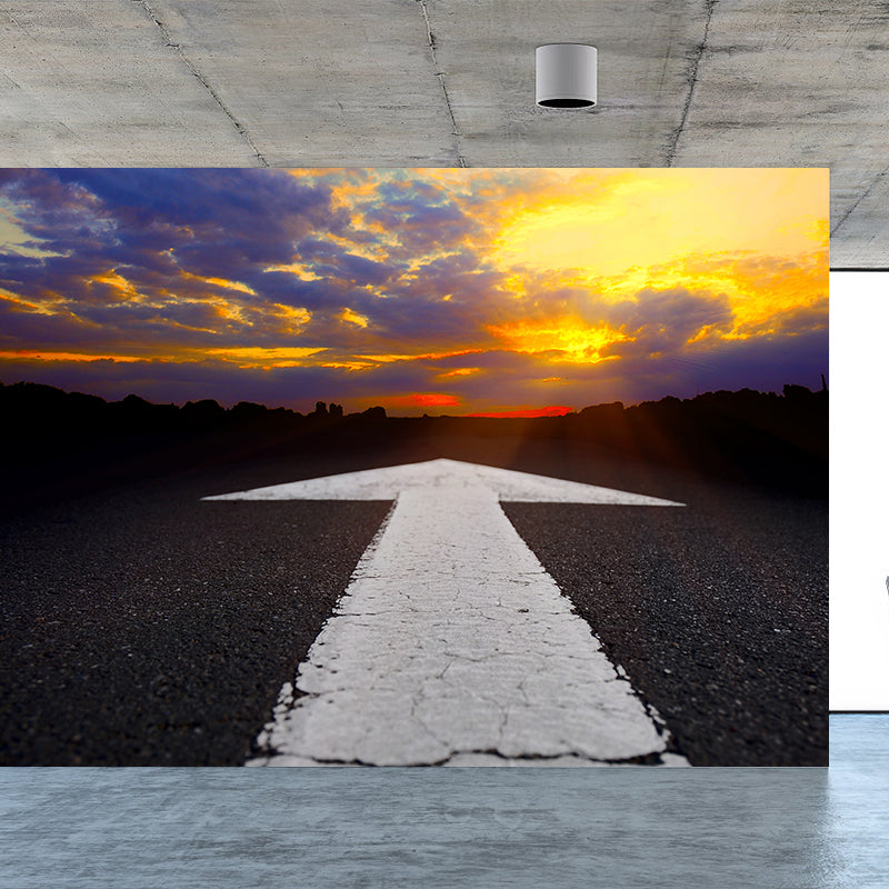 Modern Express Way Mural Non-Woven Stain Resistant Light Color Wall Art for Living Room Clearhalo 'Wall Decor' 'Wall Mural' 1627254