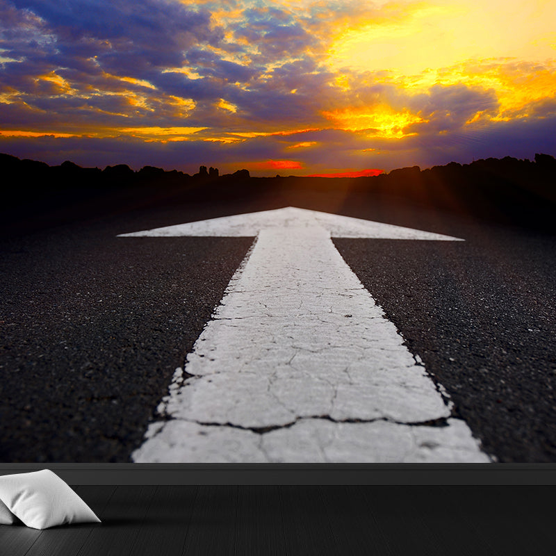 Modern Express Way Mural Non-Woven Stain Resistant Light Color Wall Art for Living Room Clearhalo 'Wall Decor' 'Wall Mural' 1627255