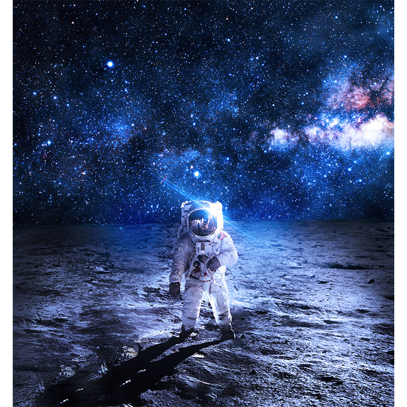 Photography Style Planet Wall Mural for Living Room, Blue, Custom Size Available Clearhalo 'Wall Decor' 'Wall Mural' 1627281