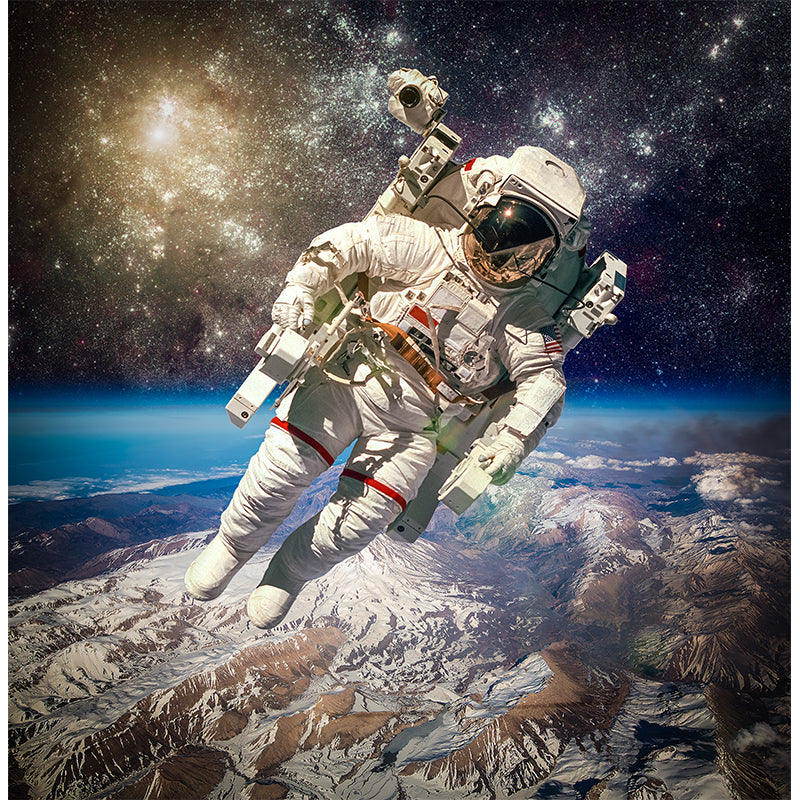 Photography Style Planet Wall Mural for Living Room, Blue, Custom Size Available Clearhalo 'Wall Decor' 'Wall Mural' 1627286