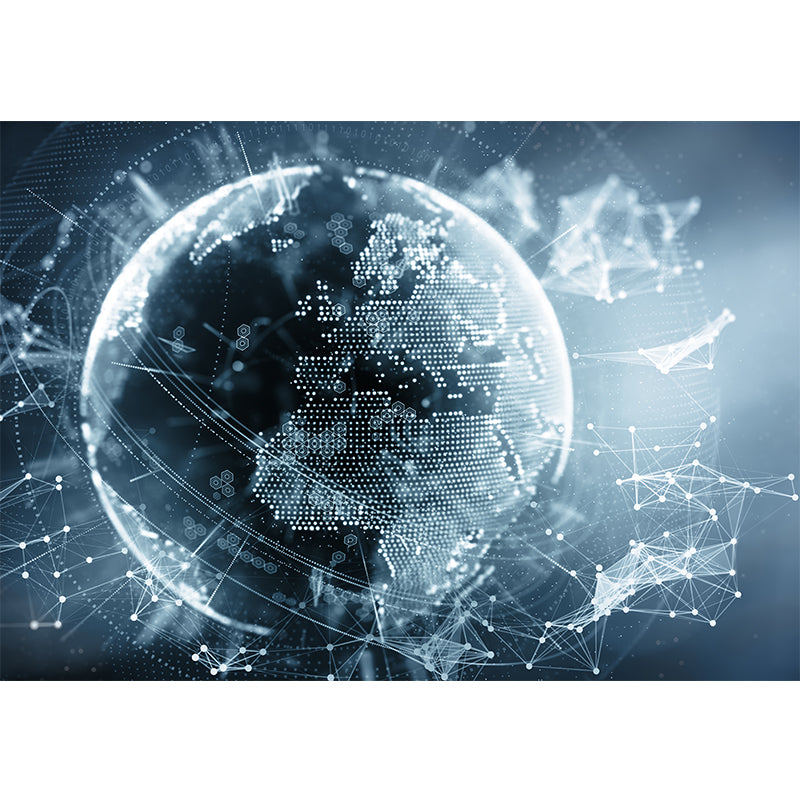 Illustration Style Abstract Mural Decal for Living Room, Dark Color, Personalise Clearhalo 'Wall Decor' 'Wall Mural' 1627326