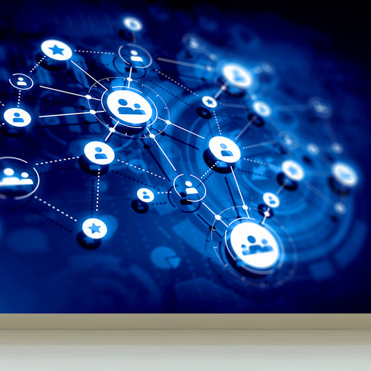 Illustration Style Abstract Mural Decal for Living Room, Dark Color, Personalise Clearhalo 'Wall Decor' 'Wall Mural' 1627334