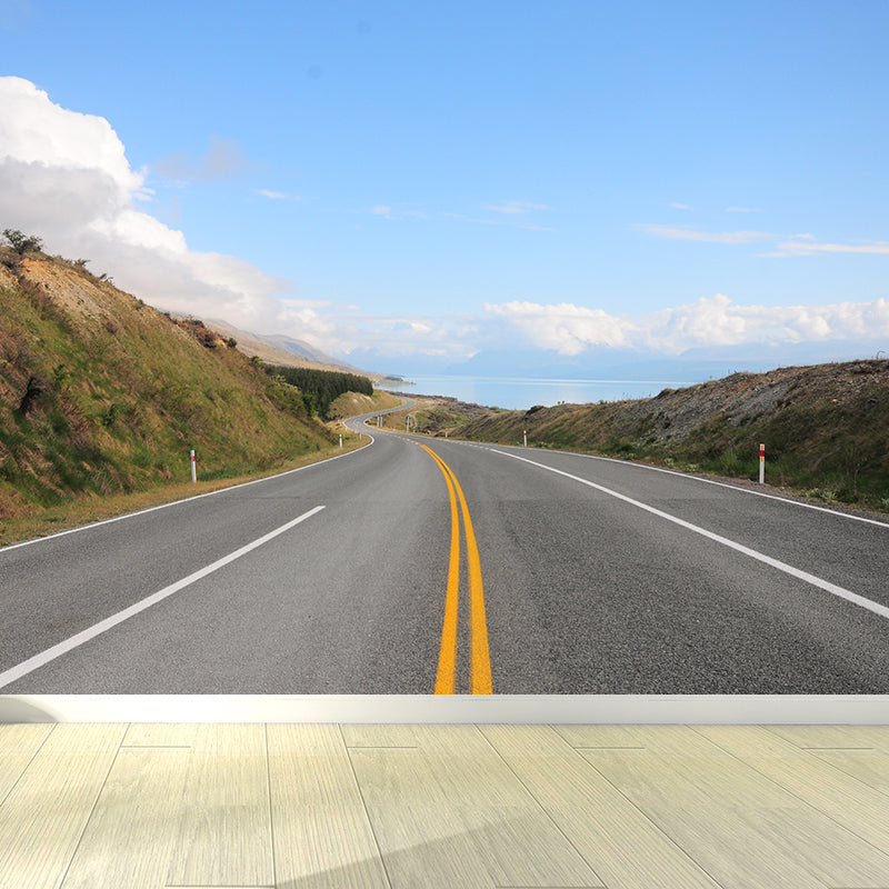 Stain-Proof Highway Wall Mural Non-Woven Texture Modern Wall Decor for Girls Room Clearhalo 'Wall Decor' 'Wall Mural' 1627344