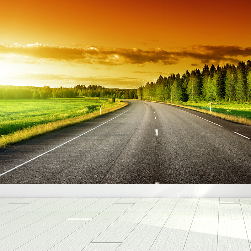 Stain-Proof Highway Wall Mural Non-Woven Texture Modern Wall Decor for Girls Room Clearhalo 'Wall Decor' 'Wall Mural' 1627349