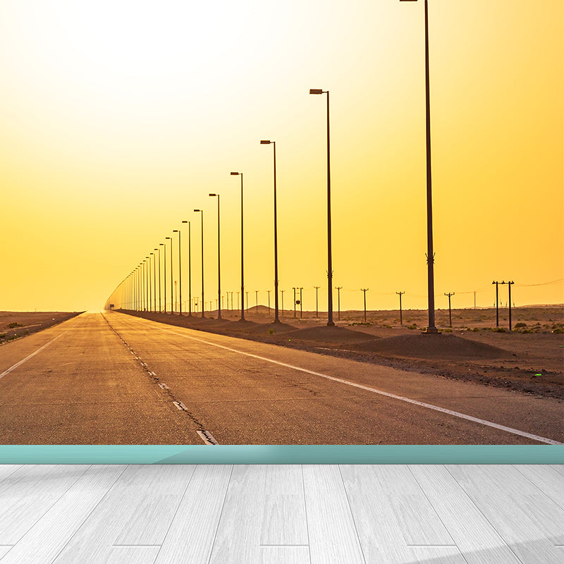 Highway Mural Wallpaper Light Color Contemporary Wall Covering for Girls Bedroom Clearhalo 'Wall Decor' 'Wall Mural' 1627360