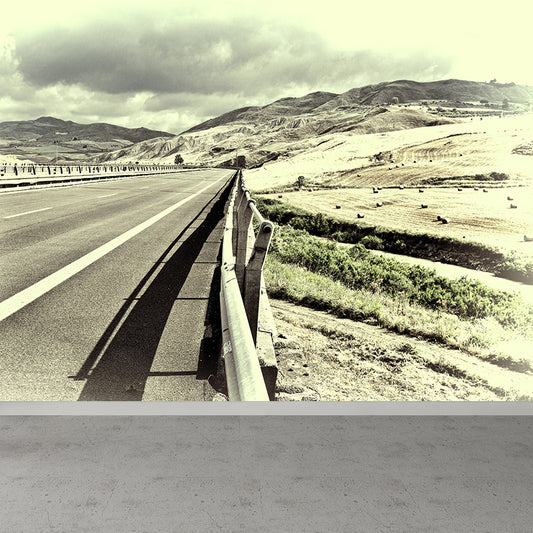 Highway Mural Wallpaper Light Color Contemporary Wall Covering for Girls Bedroom Clearhalo 'Wall Decor' 'Wall Mural' 1627370