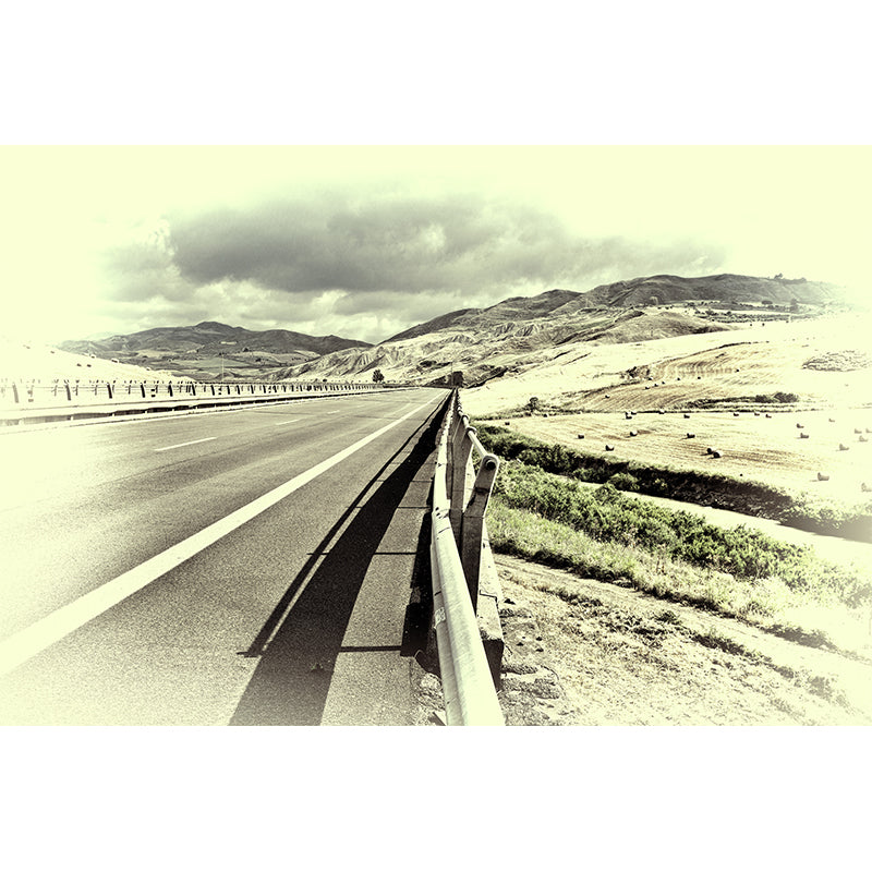 Highway Mural Wallpaper Light Color Contemporary Wall Covering for Girls Bedroom Clearhalo 'Wall Decor' 'Wall Mural' 1627371