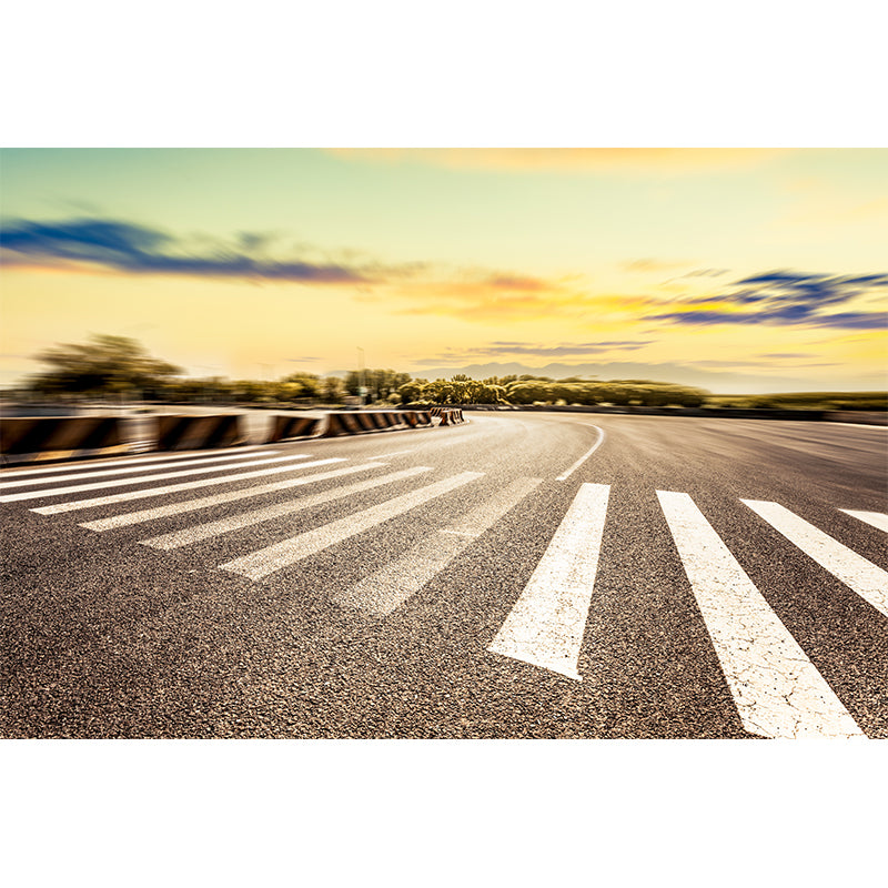 Highway Mural Wallpaper Light Color Contemporary Wall Covering for Girls Bedroom Clearhalo 'Wall Decor' 'Wall Mural' 1627376