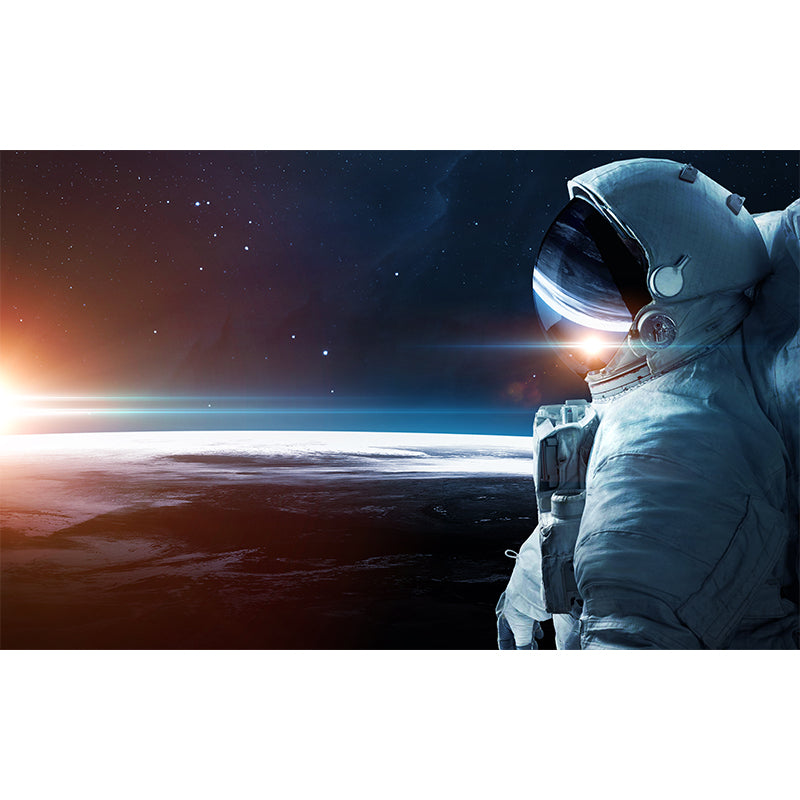 Stain Resistant Astronaut Wall Mural Non-Woven Texture Sci-Fi Wall Art for Kitchen Clearhalo 'Wall Decor' 'Wall Mural' 1627386
