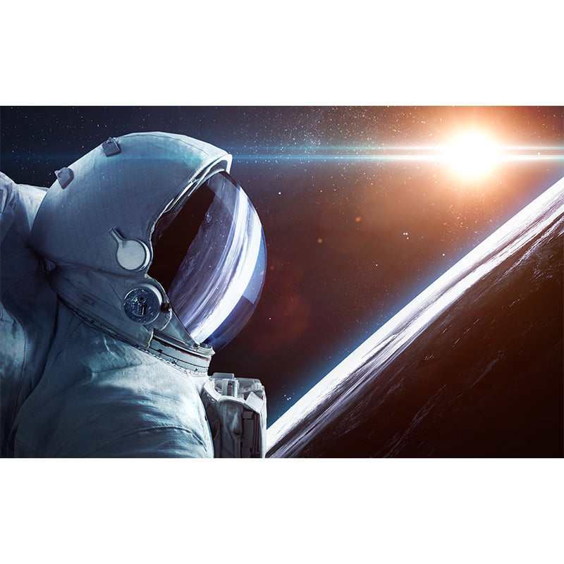Stain Resistant Astronaut Wall Mural Non-Woven Texture Sci-Fi Wall Art for Kitchen Clearhalo 'Wall Decor' 'Wall Mural' 1627391