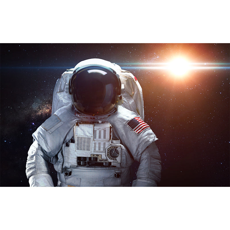 Stain Resistant Astronaut Wall Mural Non-Woven Texture Sci-Fi Wall Art for Kitchen Clearhalo 'Wall Decor' 'Wall Mural' 1627396