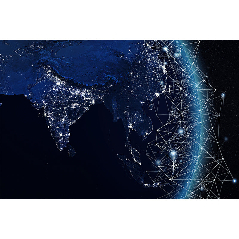 Modern Abstract Mural Decal Dark Color Water Resistant Wall Covering for Bathroom Clearhalo 'Wall Decor' 'Wall Mural' 1627441