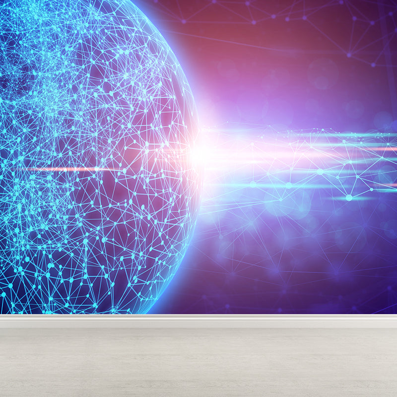 Modern Abstract Mural Decal Dark Color Water Resistant Wall Covering for Bathroom Sky Blue Clearhalo 'Wall Decor' 'Wall Mural' 1627443