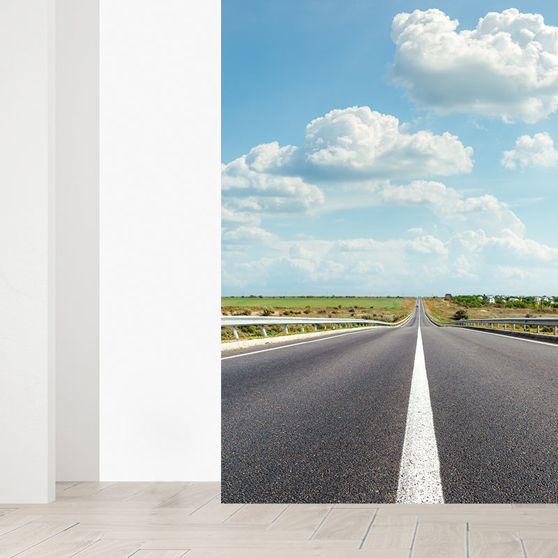 Road Wall Mural Modern Decorative Living Room Wall Covering, Custom Size Available Clearhalo 'Wall Decor' 'Wall Mural' 1627460