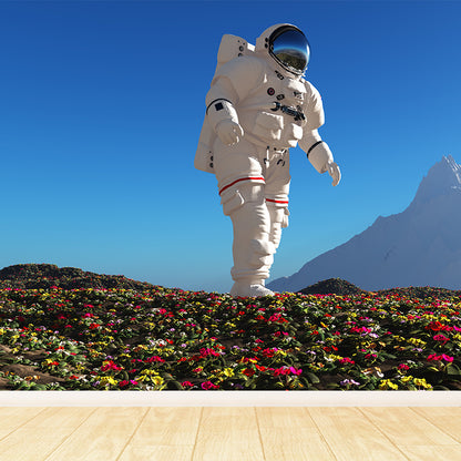 Full Size Photography Futuristic Mural Wallpaper with Outer Space Scenery in Blue Blue Design 1 Clearhalo 'Wall Decor' 'Wall Mural' 1627518