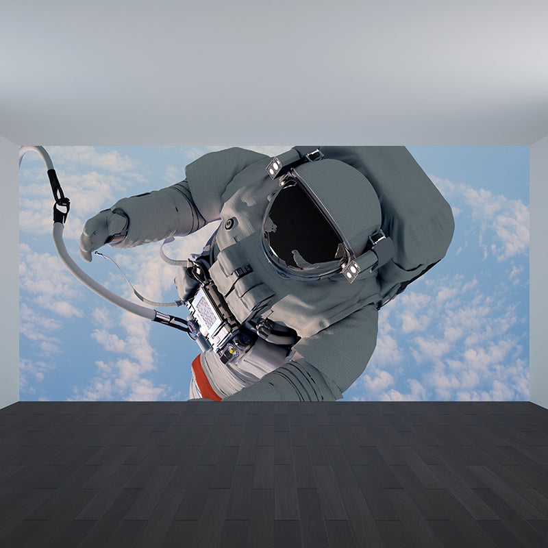 Full Size Photography Futuristic Mural Wallpaper with Outer Space Scenery in Blue Blue Design 2 Clearhalo 'Wall Decor' 'Wall Mural' 1627523