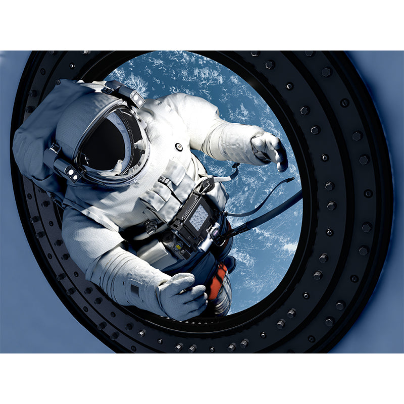 Full Size Photography Futuristic Mural Wallpaper with Outer Space Scenery in Blue Clearhalo 'Wall Decor' 'Wall Mural' 1627531