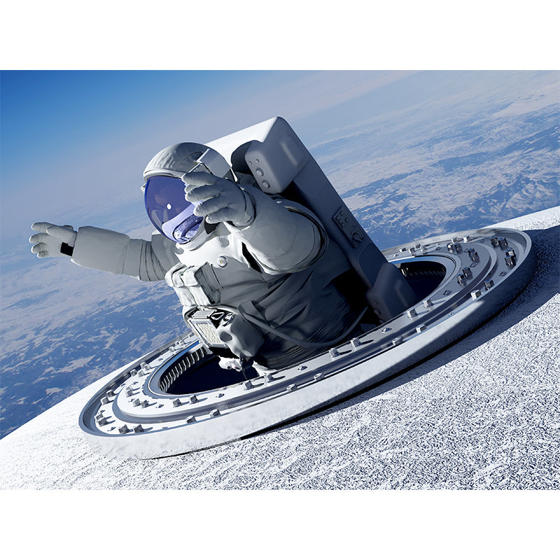 Full Size Photography Futuristic Mural Wallpaper with Outer Space Scenery in Blue Clearhalo 'Wall Decor' 'Wall Mural' 1627536