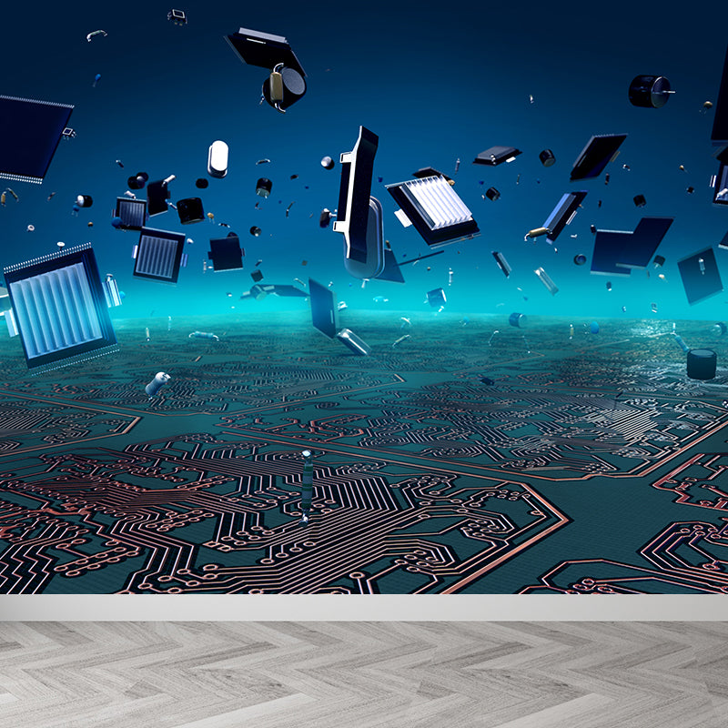 Unique Abstract Mural Wallpaper for Living Room, Dark Color, Custom Size Available Clearhalo 'Wall Decor' 'Wall Mural' 1627564