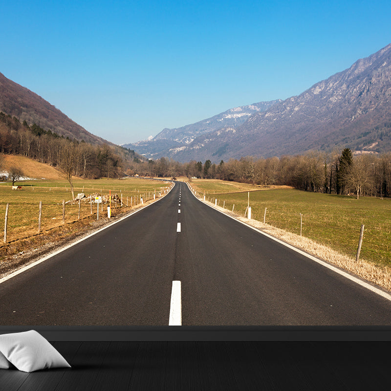 Non-Woven Decorative Wall Mural Modern Highway Wall Covering for Teenagers Bedroom Clearhalo 'Wall Decor' 'Wall Mural' 1627590