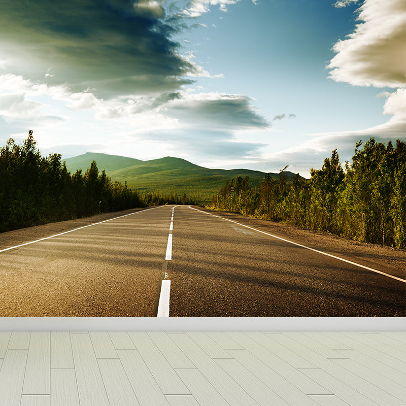 Non-Woven Decorative Wall Mural Modern Highway Wall Covering for Teenagers Bedroom Clearhalo 'Wall Decor' 'Wall Mural' 1627595