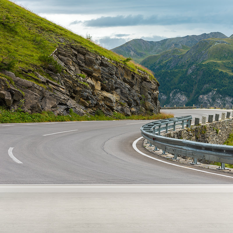 Extra Large Road Mural Pastel Color Non-Woven Wall Art for Home Decor, Personalised Green Clearhalo 'Wall Decor' 'Wall Mural' 1627608