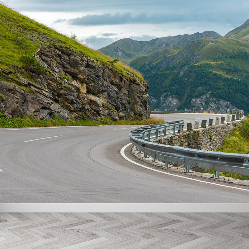 Extra Large Road Mural Pastel Color Non-Woven Wall Art for Home Decor, Personalised Clearhalo 'Wall Decor' 'Wall Mural' 1627609