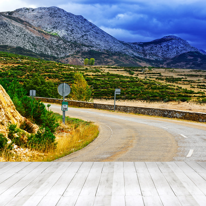 Extra Large Road Mural Pastel Color Non-Woven Wall Art for Home Decor, Personalised Clearhalo 'Wall Decor' 'Wall Mural' 1627614