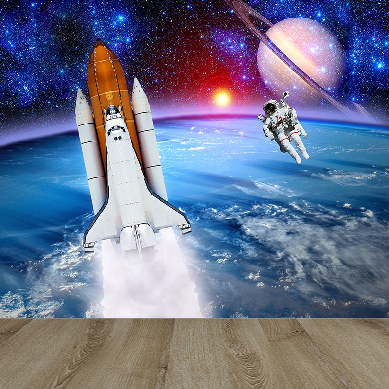 Big Space Shuttle Mural Wallpaper Decorative Fictional Living Room Wall Covering Clearhalo 'Wall Decor' 'Wall Mural' 1627619
