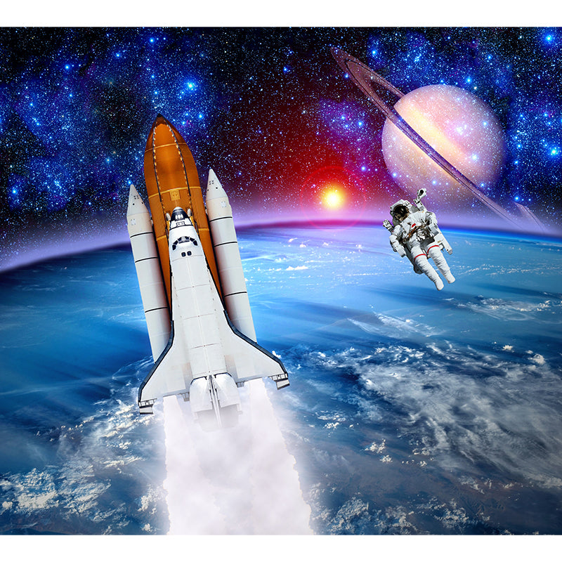 Big Space Shuttle Mural Wallpaper Decorative Fictional Living Room Wall Covering Clearhalo 'Wall Decor' 'Wall Mural' 1627621