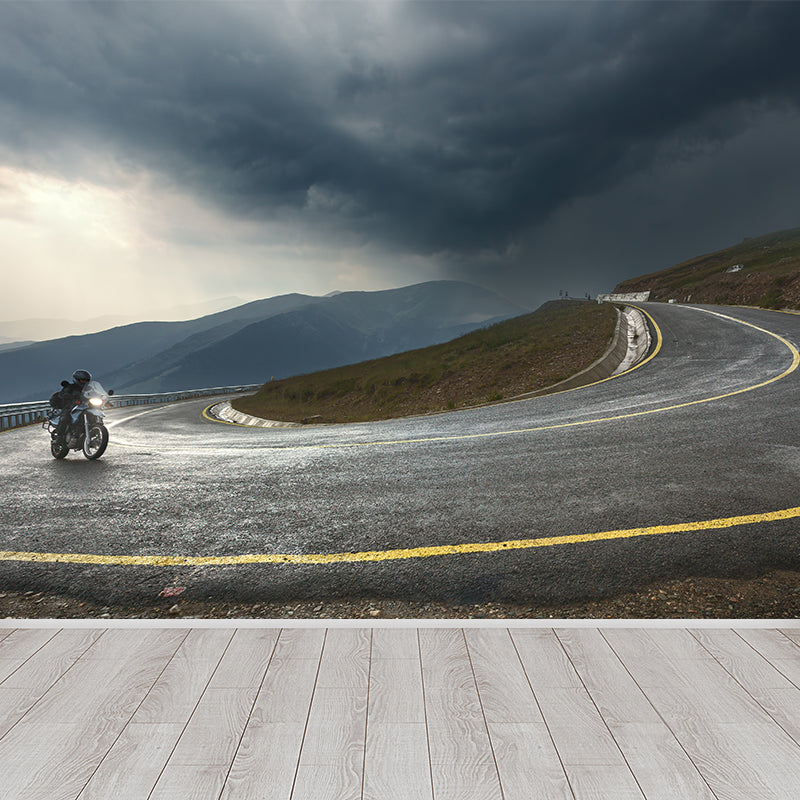 Various Highway View Mural Wallpaper Contemporary Non-Woven Material Wall Covering Grey Clearhalo 'Wall Decor' 'Wall Mural' 1627698