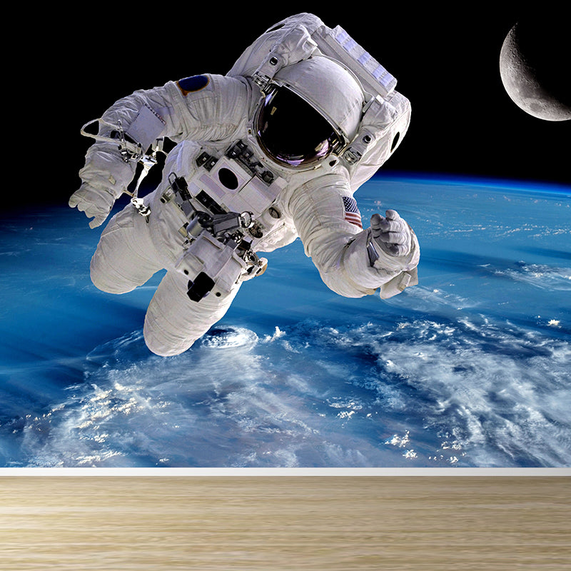 House Decor Astronomy Mural Decal Personalised Futuristic Wall Art for Guest Room Blue Design 4 Clearhalo 'Wall Decor' 'Wall Mural' 1627733