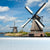 Full Size Photography Modern Mural Wallpaper with Windmill Landscape in Soft Color Blue Clearhalo 'Wall Decor' 'Wall Mural' 1627738
