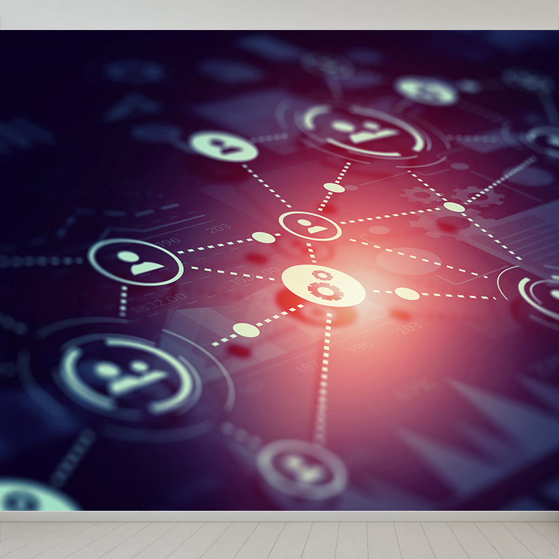 Extra Large Abstract Mural Dark Color Non-Woven Wall Art for Home Decor, Personalised Black Clearhalo 'Wall Decor' 'Wall Mural' 1627763