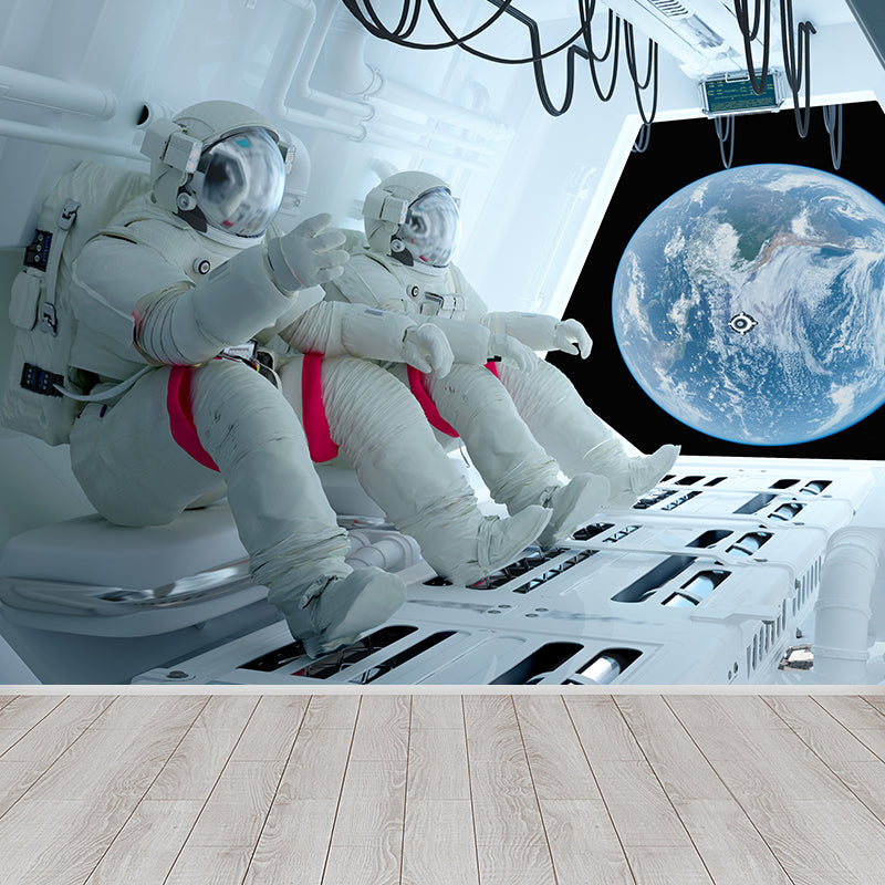 Whole Astronaut Mural Wallpaper for Wall Decor Fictional Boys Bedroom Wall Covering Clearhalo 'Wall Decor' 'Wall Mural' 1627814