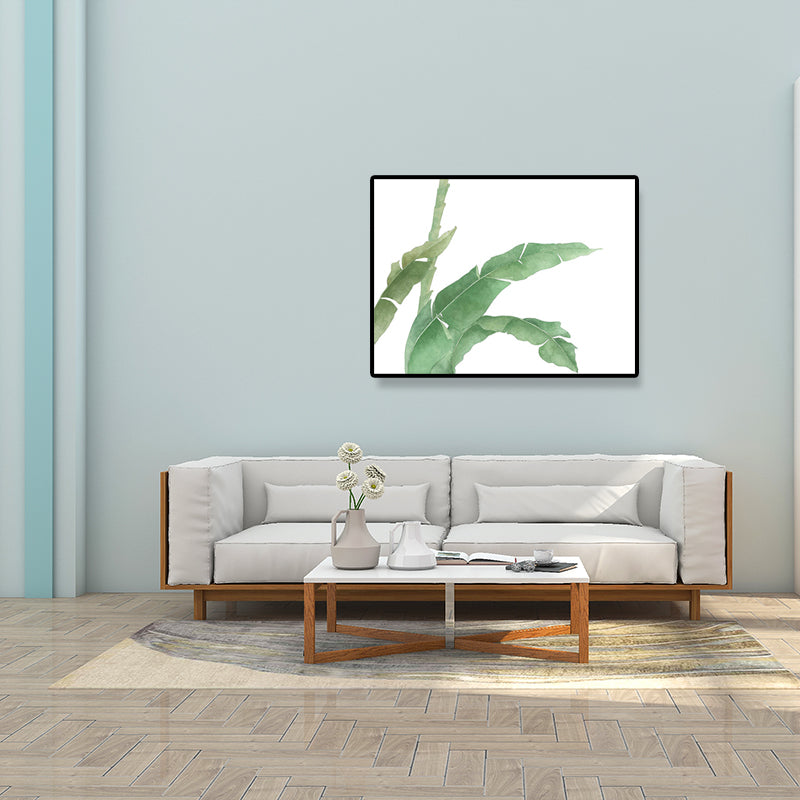 Leaf Painting Wall Art Print Farmhouse Textured Sitting Room Wrapped Canvas in Green Clearhalo 'Art Gallery' 'Canvas Art' 'Country Art Gallery' 'French Country' 'Rustic' Arts' 1628426