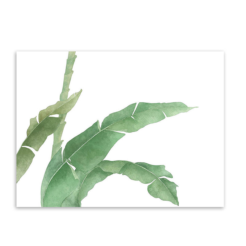 Leaf Painting Wall Art Print Farmhouse Textured Sitting Room Wrapped Canvas in Green Clearhalo 'Art Gallery' 'Canvas Art' 'Country Art Gallery' 'French Country' 'Rustic' Arts' 1628427