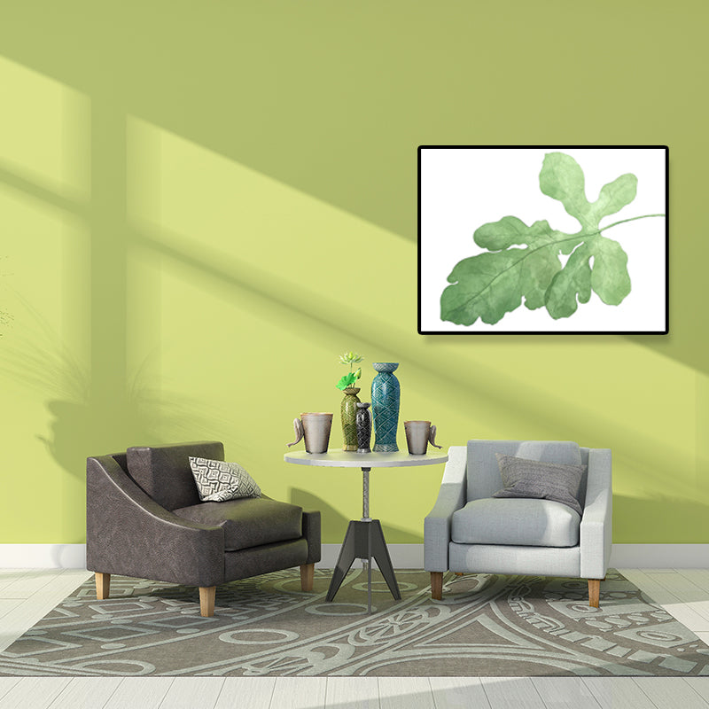 Leaf Painting Wall Art Print Farmhouse Textured Sitting Room Wrapped Canvas in Green Clearhalo 'Art Gallery' 'Canvas Art' 'Country Art Gallery' 'French Country' 'Rustic' Arts' 1628432