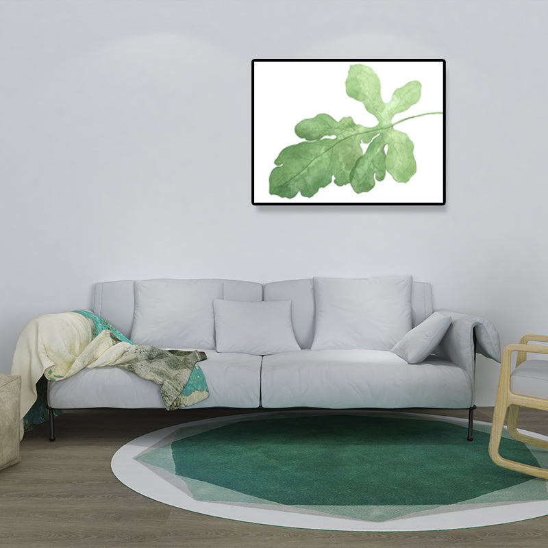 Leaf Painting Wall Art Print Farmhouse Textured Sitting Room Wrapped Canvas in Green Clearhalo 'Art Gallery' 'Canvas Art' 'Country Art Gallery' 'French Country' 'Rustic' Arts' 1628433