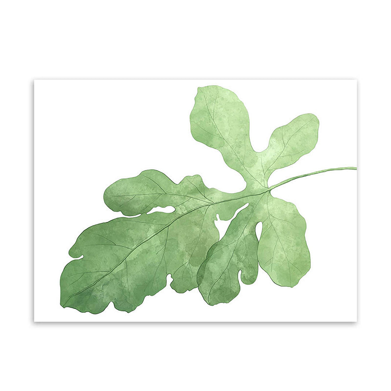 Leaf Painting Wall Art Print Farmhouse Textured Sitting Room Wrapped Canvas in Green Clearhalo 'Art Gallery' 'Canvas Art' 'Country Art Gallery' 'French Country' 'Rustic' Arts' 1628434